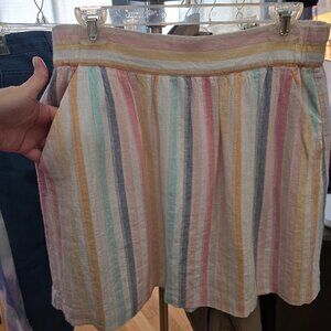 LOFT Striped Linen Skirt